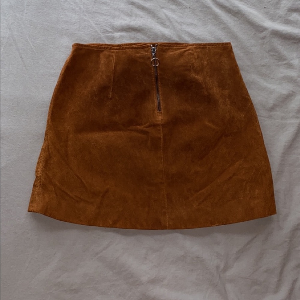 Suede mini skirt